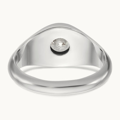 Round Men's Ring, 1.00 ct tw Lab-Grown Diamond — 14K White Gold