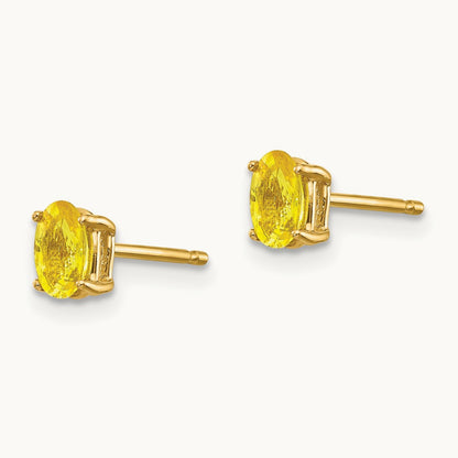 Sapphire Earrings, 14K Yellow