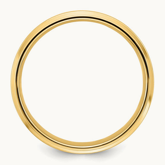 Standard Comfort Fit Brush Satin Fancy Band, 14K Yellow Gold