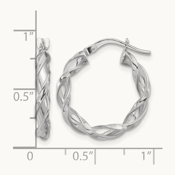 Polished Twisted Hoop Earrings, 14K White Gold — Leslie's