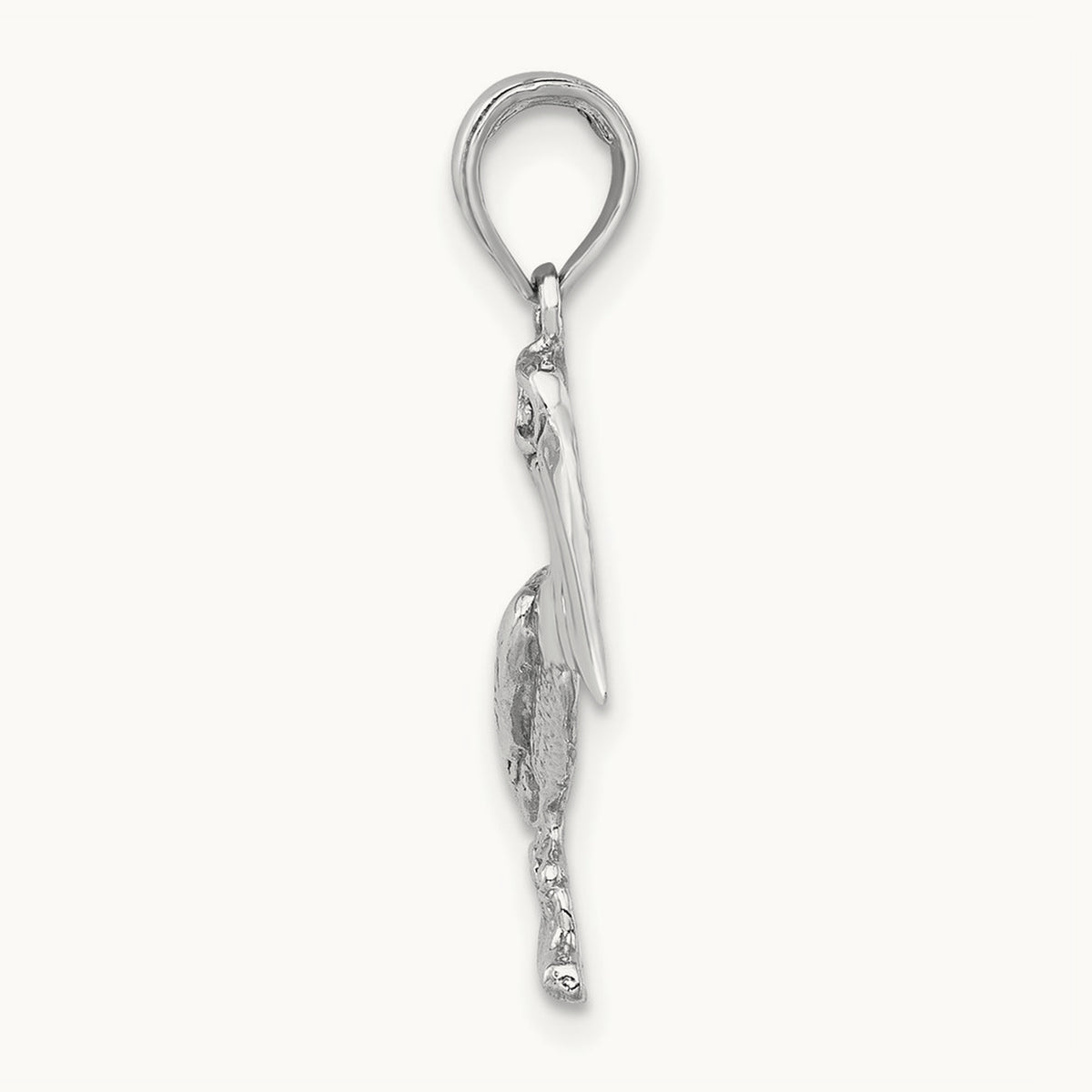 Standing Pelican Charm — 14K White Gold