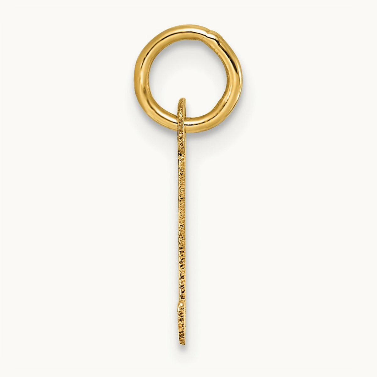 Small Slanted Block Initial Charm — 14K Yellow Gold, J