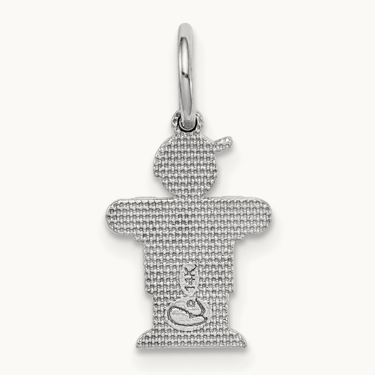 Mini Boy Hugs Charm — 14K White Gold