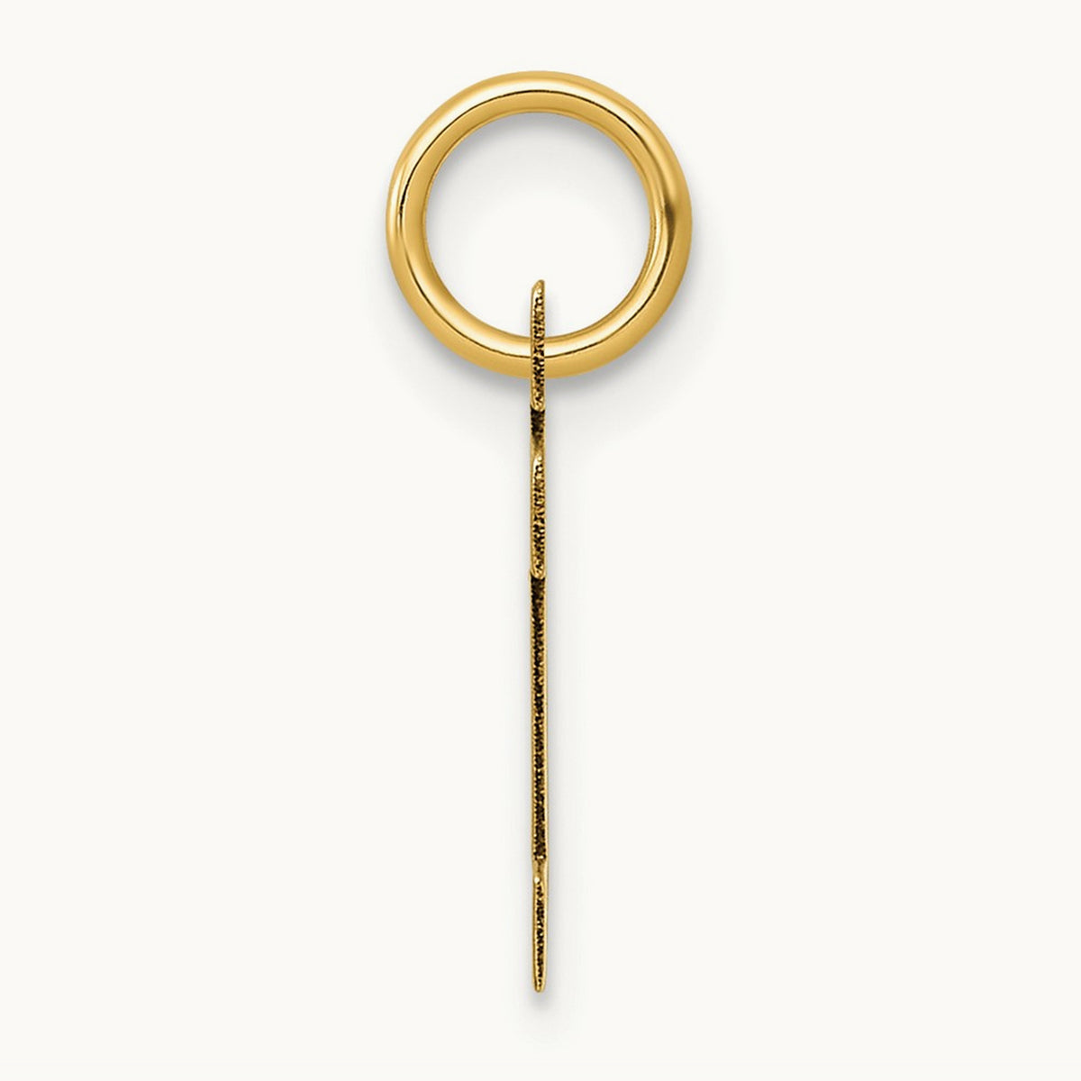 Small Block Initial Charm — 14K Yellow Gold, N