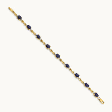 Diamond and Sapphire Bracelet, 14K