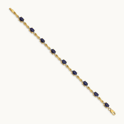 Diamond and Sapphire Bracelet, 14K