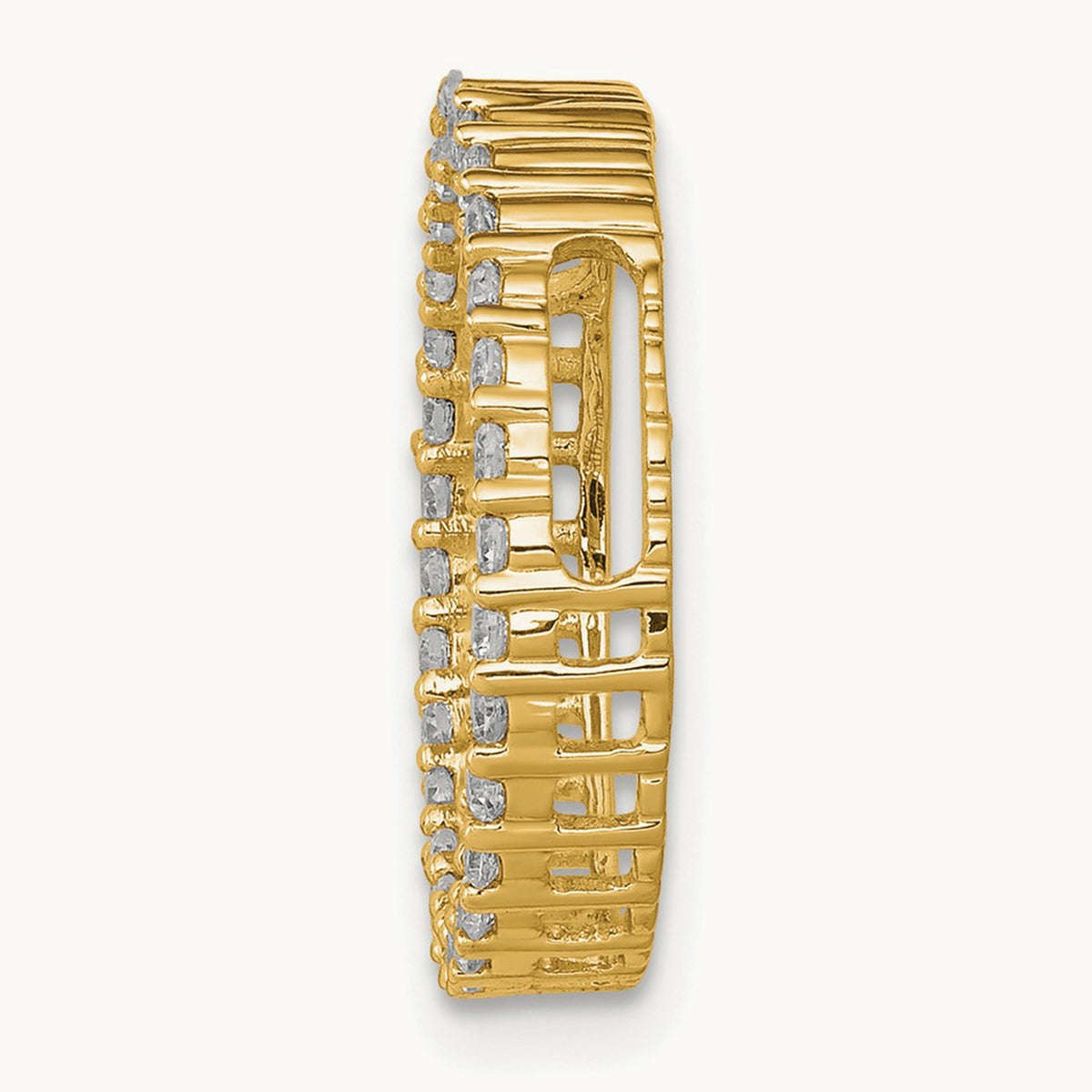 Diamond Circle Chain Slide — 14K Yellow Gold, 17.5mm, 0.372 ct