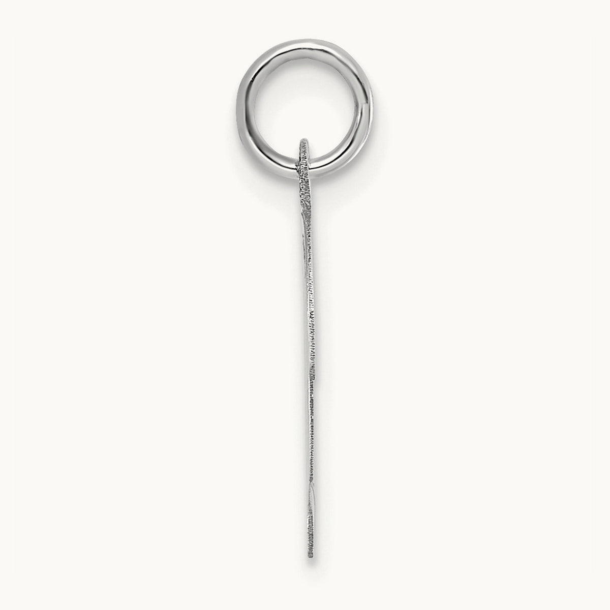 Medium Script Initial Charm — 14K White Gold, D