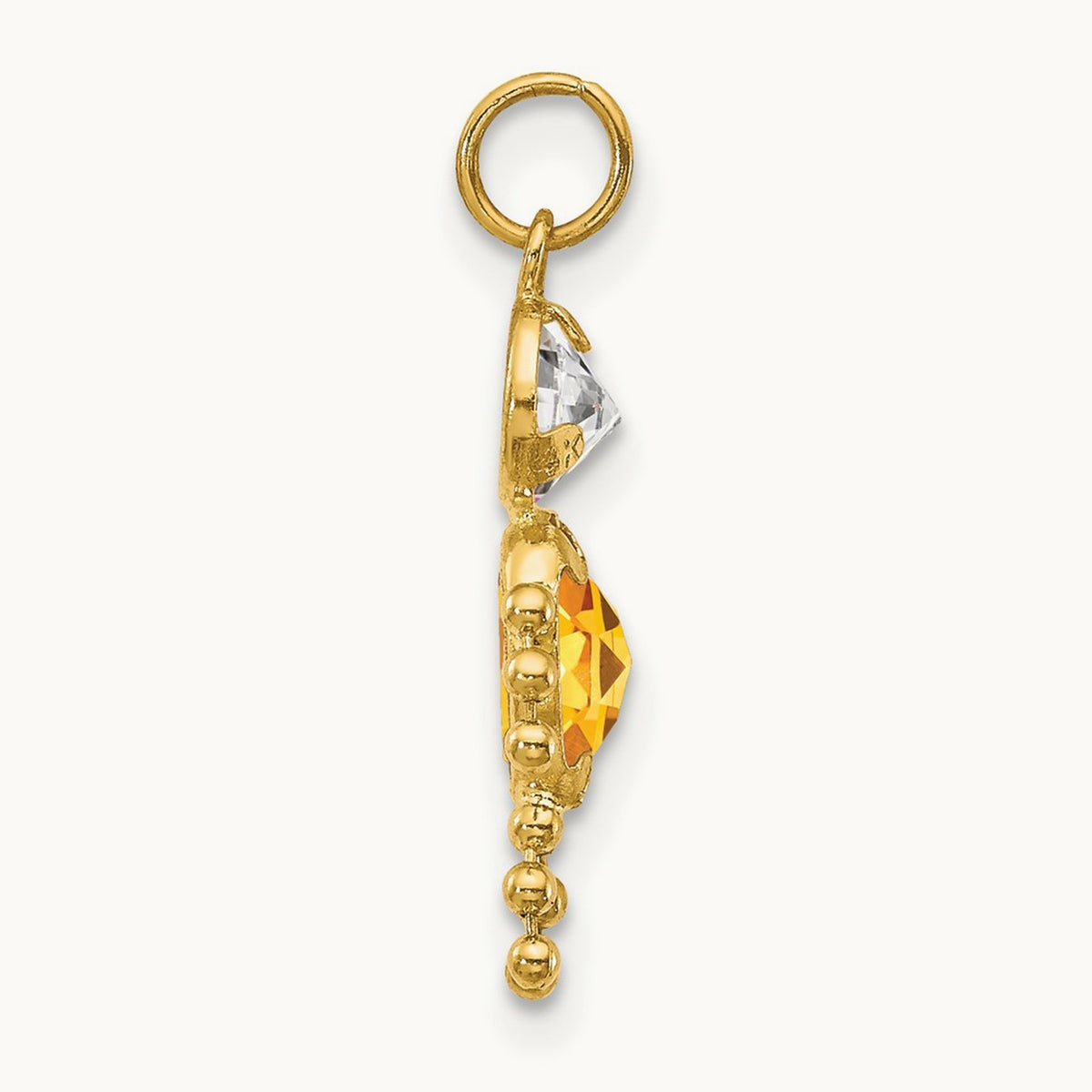 November Boy Birthstone Charm, 14K