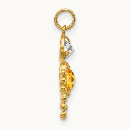 November Boy Birthstone Charm, 14K