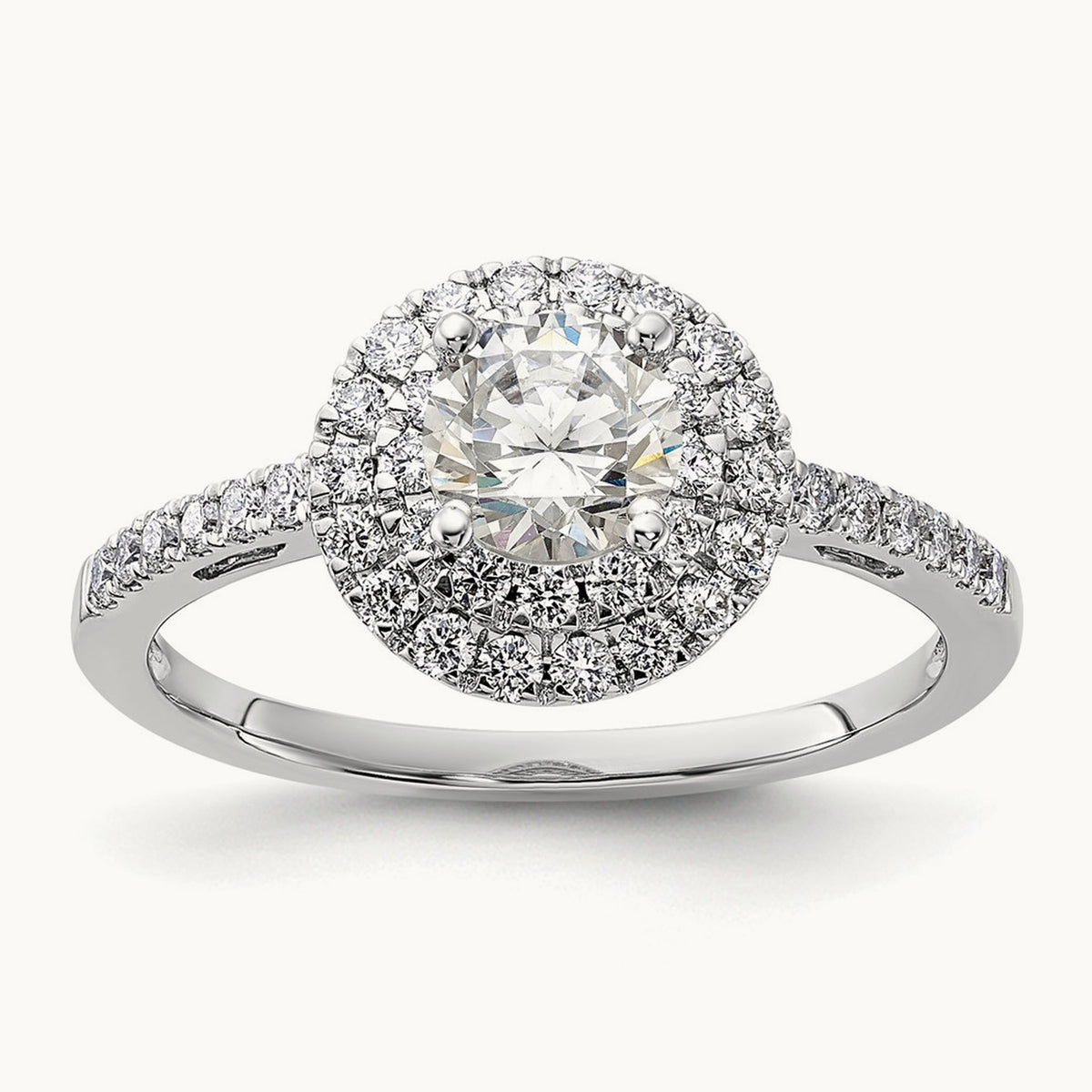 Double Halo Engagement Ring, 1.00 ct tw Lab-Grown Diamond
