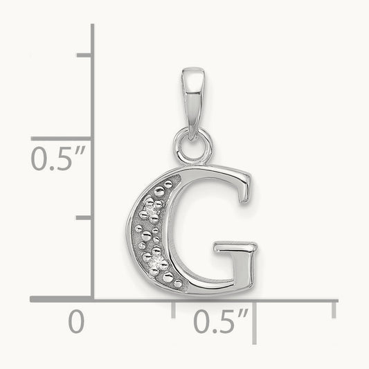Diamond Letter G Initial Pendant, 14K White Gold