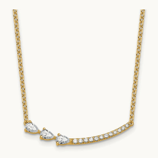 Fashion Bar Necklace, 0.75 ct tw Lab-Grown Diamond — 14K Yellow Gold