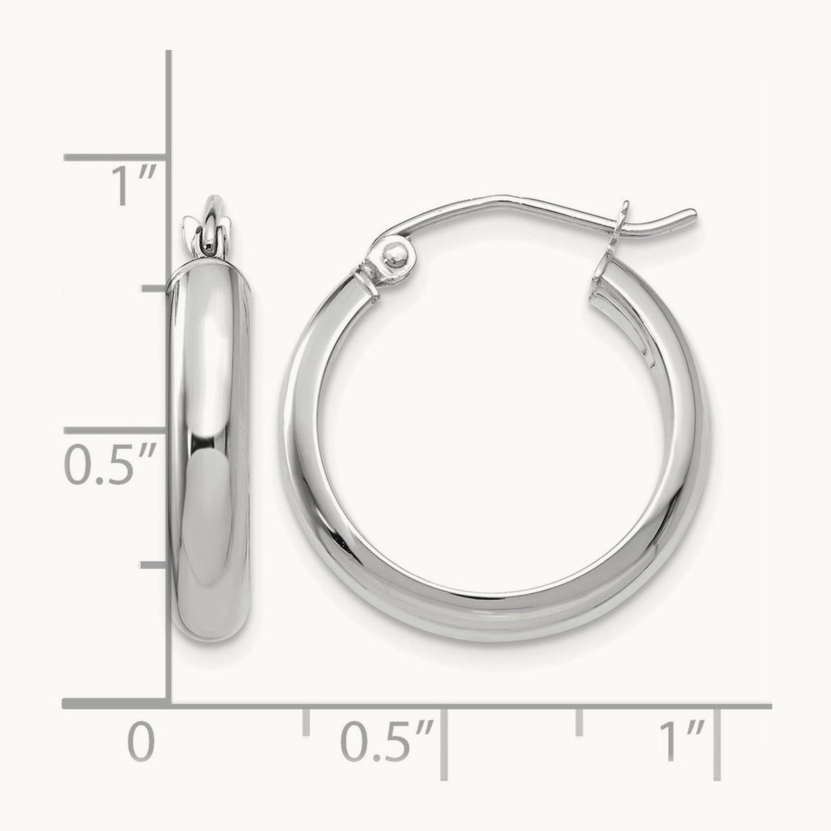 Hoop Earrings, 14K White Gold