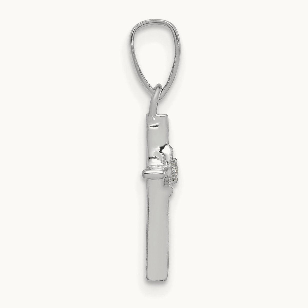 Small Diamond Cross Pendant — 14K White Gold