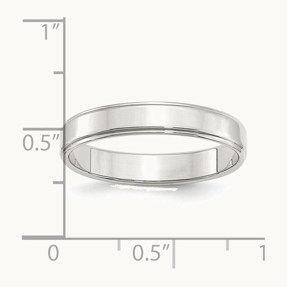 Sterling Silver 4mm Flat with Step Edge Band