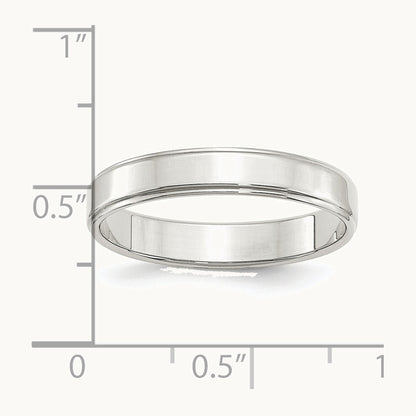 Sterling Silver 4mm Flat with Step Edge Band