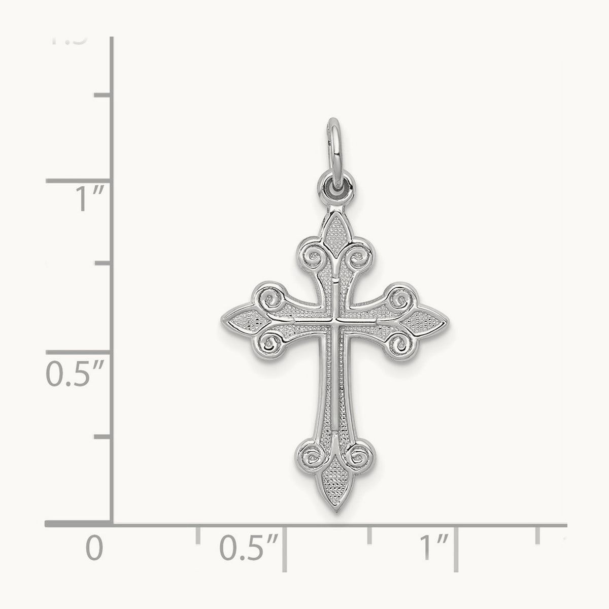 Cross Pendant, 14K White Gold