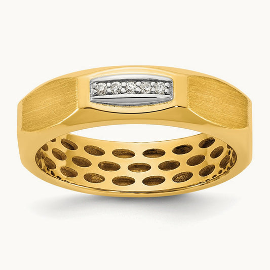 14ktt IB Goodman Mens Satin Complete 1/20ct Diamond Ring