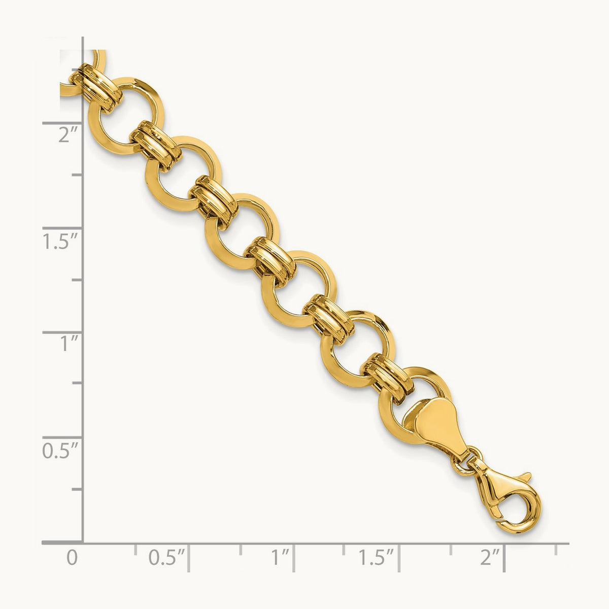 Polished Circle Link Bracelet, 14K