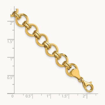 Polished Circle Link Bracelet, 14K