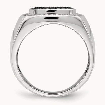 Black and Diamond Mens Ring — photo set