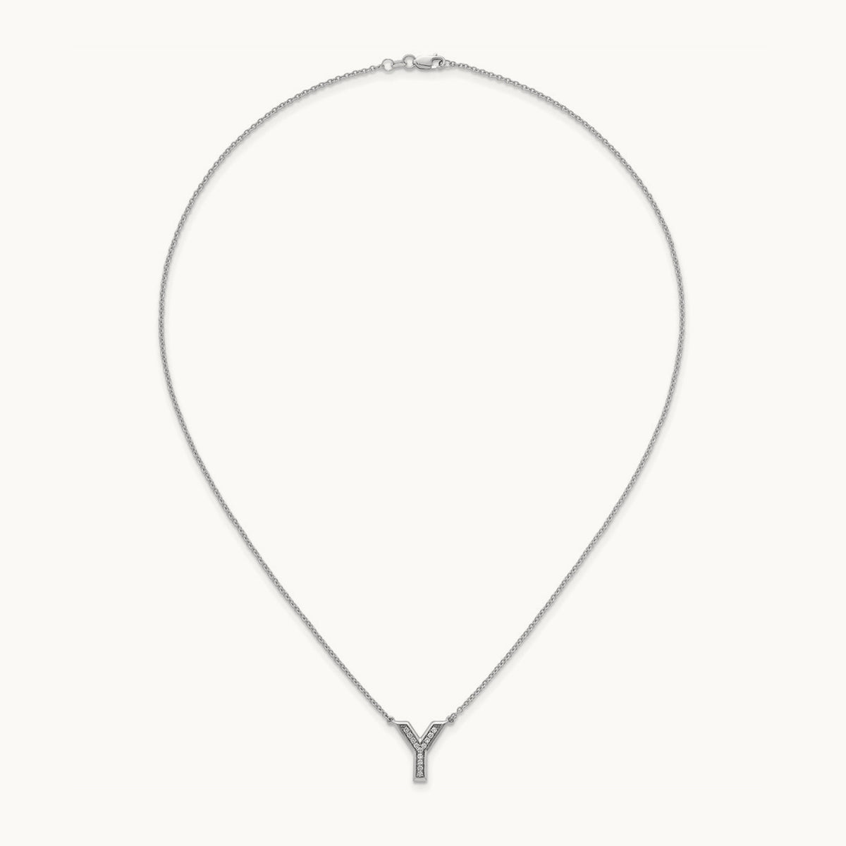 Initial Y Necklace, 0.10 ct tw Lab-Grown Diamond