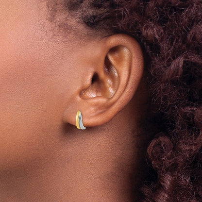 Post Earrings with rhodium — 9.9mm