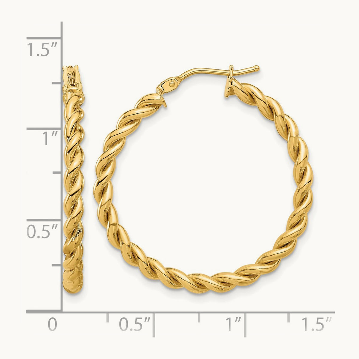 Polished Twist Hoop Earrings — Leslie's — 31mm