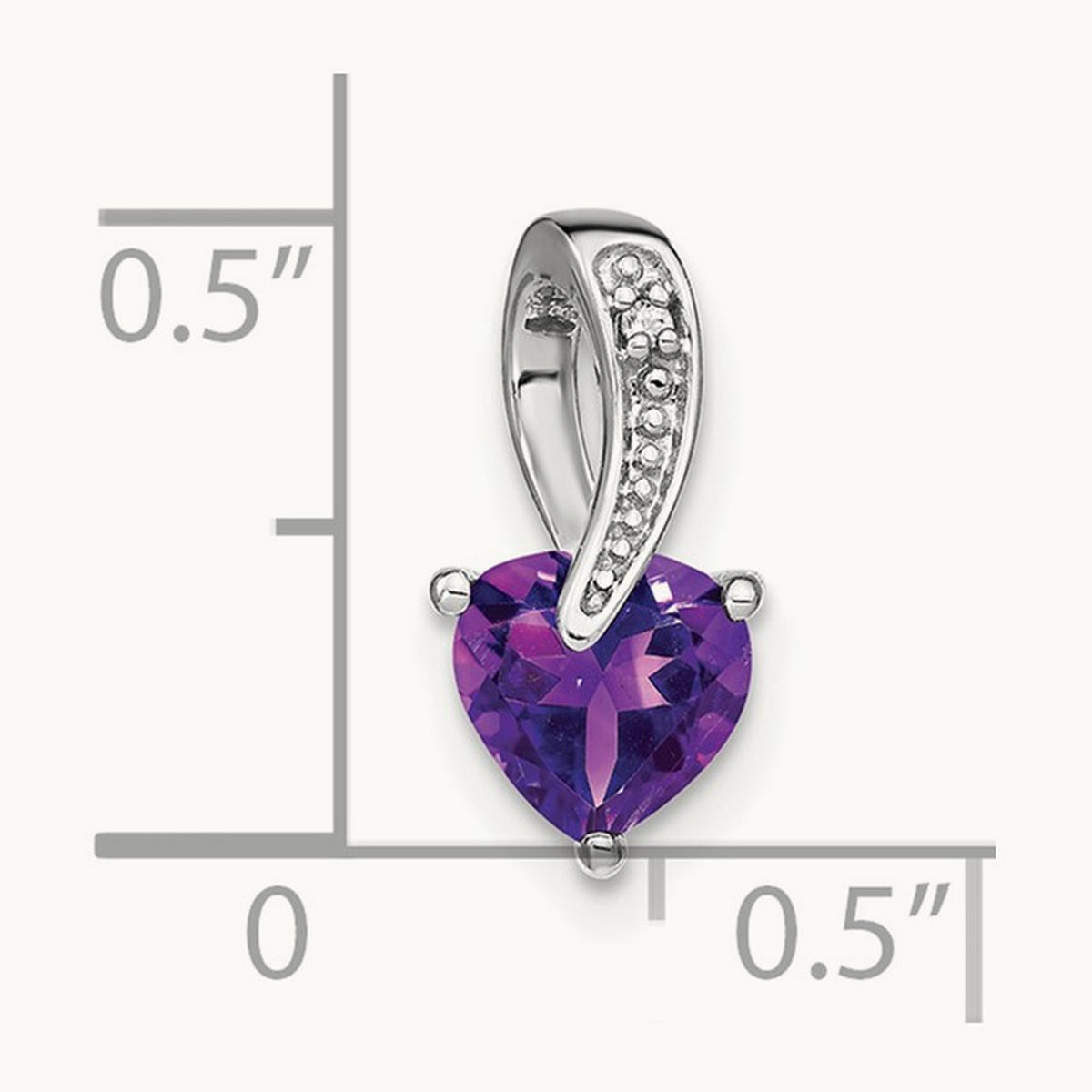 Amethyst and Diamond Heart Pendant — photo set