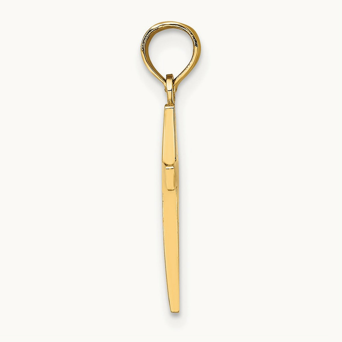 Beveled Cross Charm — 14K Yellow Gold, 22.8mm