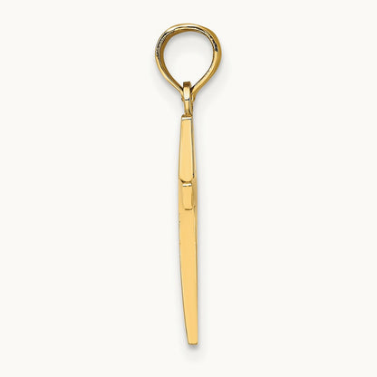 Beveled Cross Charm — 14K Yellow Gold, 22.8mm