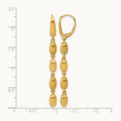 Polished and Brushed Fancy Leverback Dangle Earrings, 14K — Leslie's