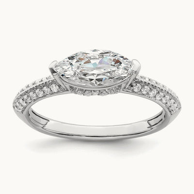 East West Marquise Semi-Mount Engagement Ring, 1.00 ct tw