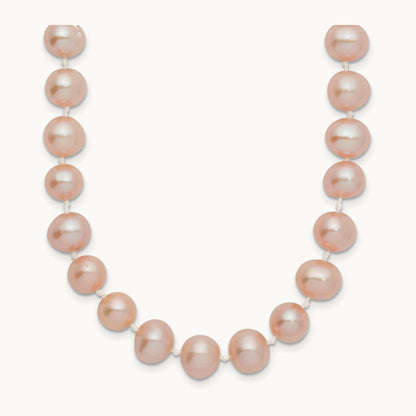 7- Pink Near Round Freshwater Cultured Pearl Necklace, 14K