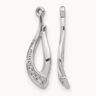 Twisted Teardrop Diamond Earring Jackets, 14K White Gold