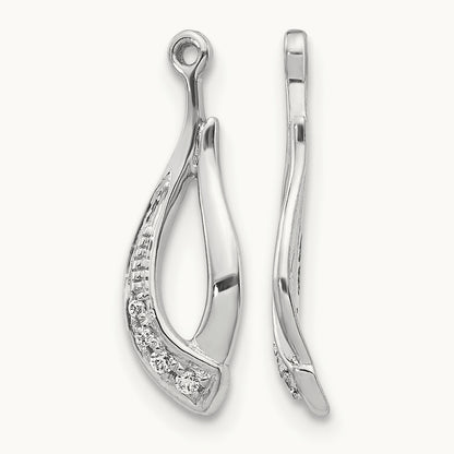 Twisted Teardrop Diamond Earring Jackets, 14K White Gold