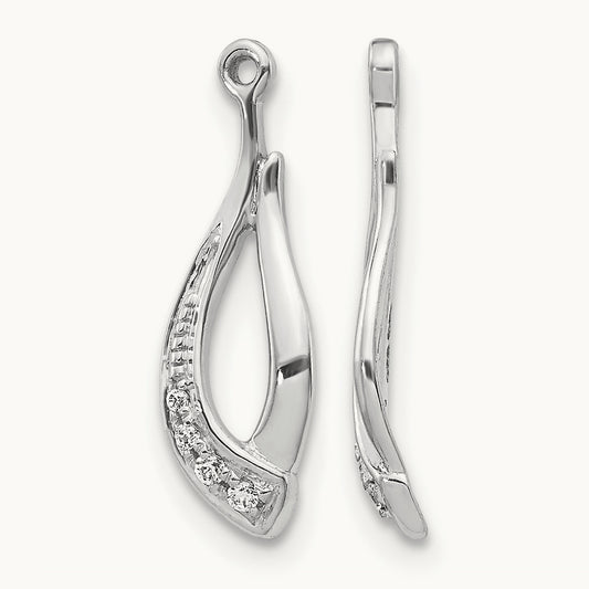 Twisted Teardrop Diamond Earring Jackets, 14K White Gold