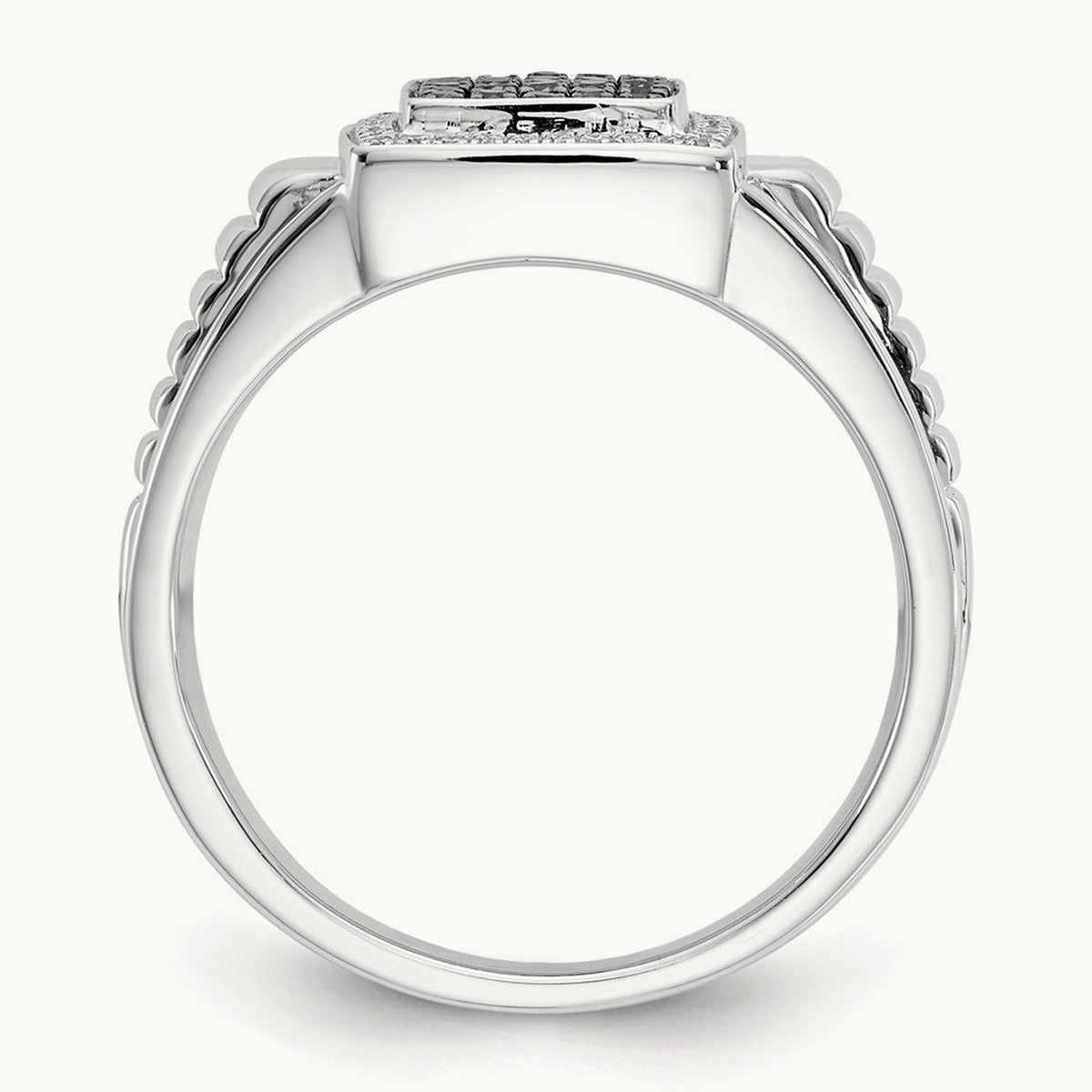 Black and Diamond Mens Ring — photo set