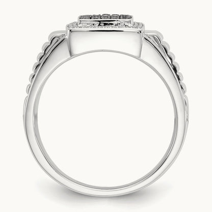 Black and Diamond Mens Ring — photo set