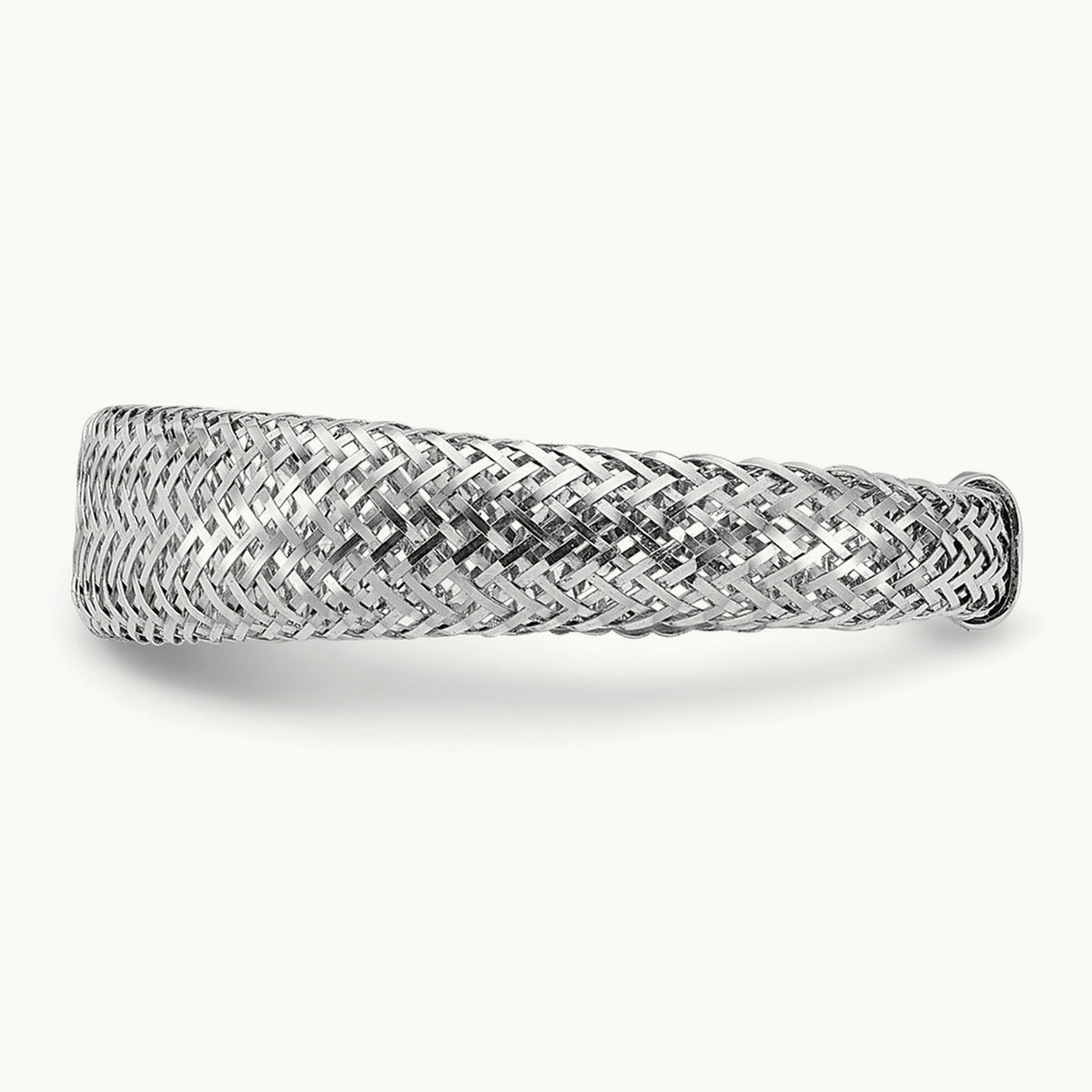 Mesh Tapered Stretch Ring — 14K Two-Tone Gold