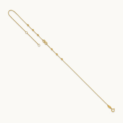 Infinity Symbol 10in Plus 1in ext. Anklet, 14K