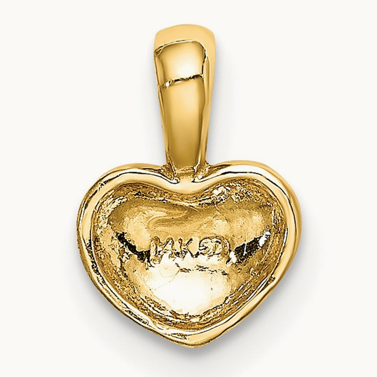 Polished Domed Heart Charm — 14K Yellow Gold