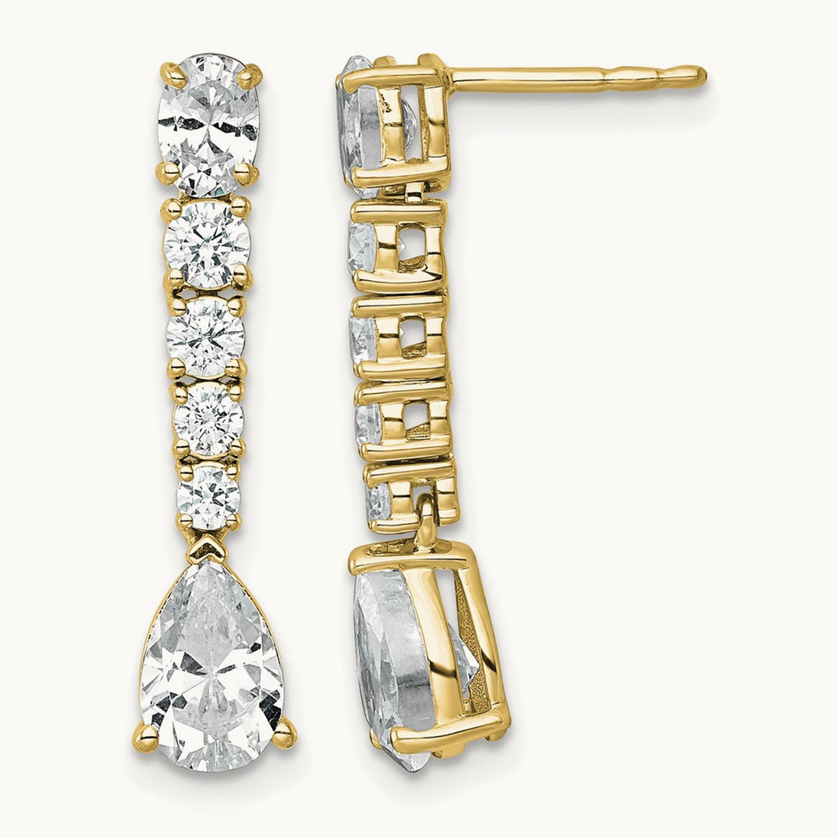 Fashion Dangle Post Earrings, 2.50 ct tw Lab-Grown Diamond — 14K Yellow Gold