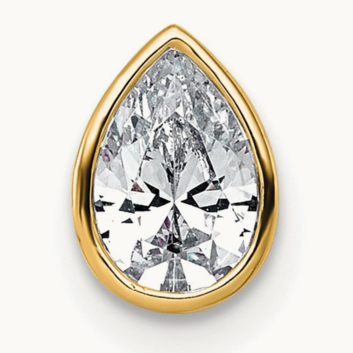 Pear Bezel Chain Slide, 0.25-3.00 ct tw Lab-Grown Diamond — 5/8 ct, VS (Best), 14K Yellow Gold