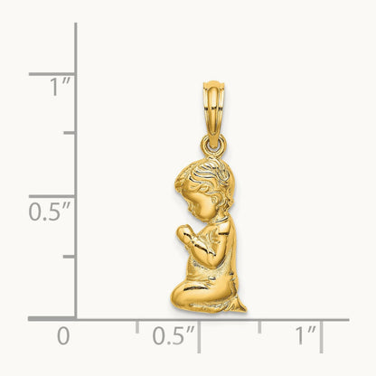 Praying Boy Charm, 14K