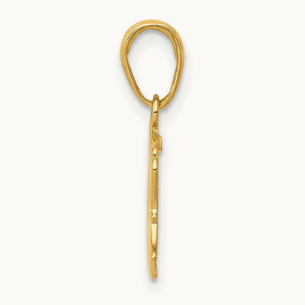 Textured Elephant Pendant, 14K