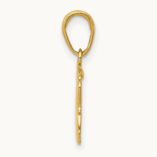 Textured Elephant Pendant, 14K