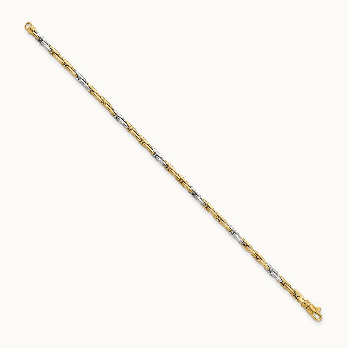 Polished Fancy Link Bracelet, 14K Two-tone