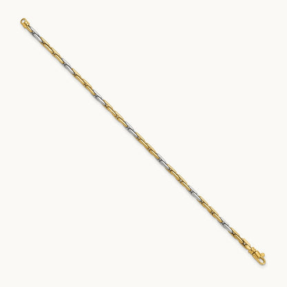 Polished Fancy Link Bracelet, 14K Two-tone